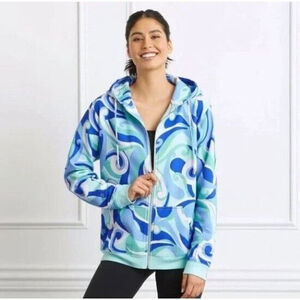 Hill House Home Allie Zip Up Hoodie Ocean Kaleidoscope XS